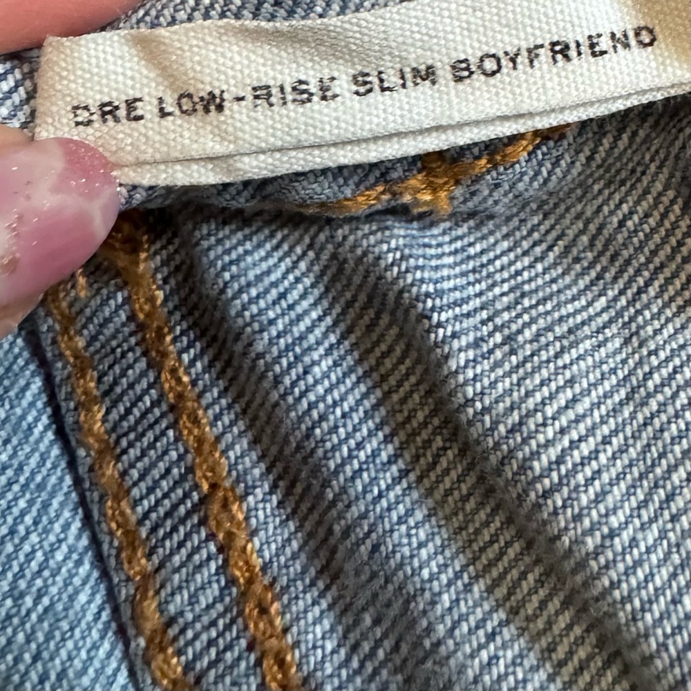 Rag & Bone Dre Low-Rise Slim Boyfriend Jeans Light Wash Distressed Size 29 - Picture 8 of 8